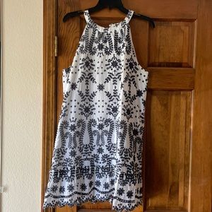 White and navy dress